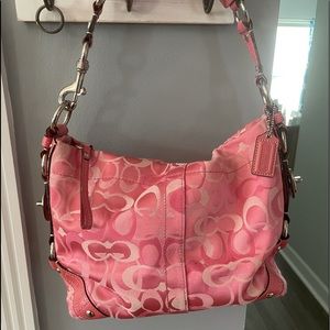 Coach pink signature shoulder bag